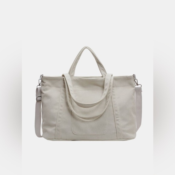 Corduroy Solid Large Tote Bag - Picture 14 of 15